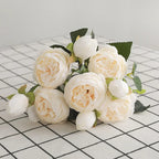 Rosas de Seda Flor Grande — Ramo Lujoso, 34 Colores, Disponible al Mayor