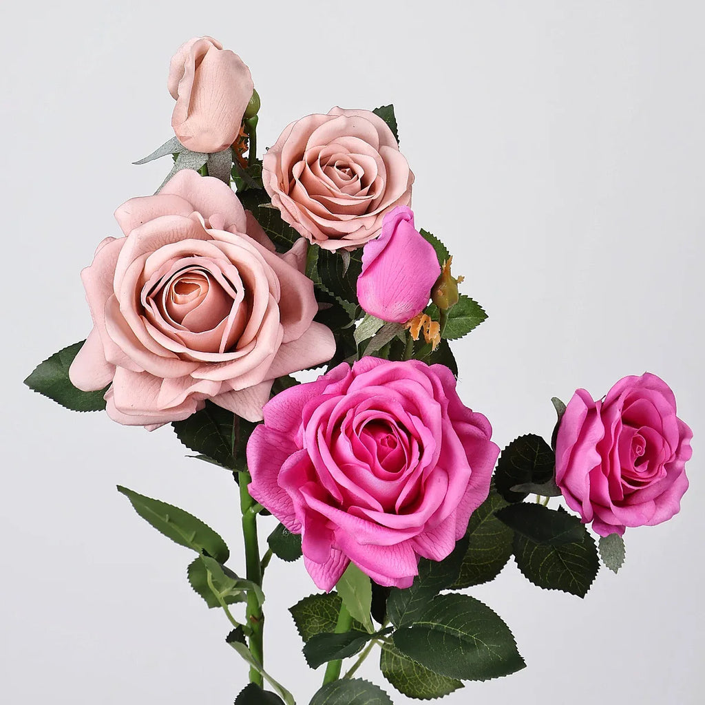 29 Inch Real Touch Rose Artificial Flowers Home Decor Wedding Arrangement Faux Floral Display Photography Prop