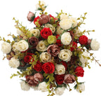 Tallos de Rosa de Seda con Hojas — Sets de 1 a 10 Unidades, 24 Colores, Novia y Centro de Mesa