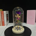 Rosa Galaxy de Cristal en Cúpula de Vidrio con LED — Regalo Cumpleaños, Mamá, Abuela y Esposa