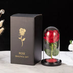 Creative Eternal Rose Glass Cover Ornament  LED Light Simulation  Flower  Mother's Day Valentine's Day Gift Anniversary Blessing