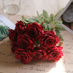 Rosa de Seda Tallo Único — 8 Colores, Bodas, Habitación y Sala de Estar