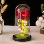 Creative Eternal Rose Glass Cover Ornament  LED Light Simulation  Flower  Mother's Day Valentine's Day Gift Anniversary Blessing