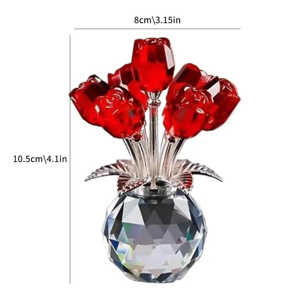 Colourful Crystal Rose Bouquet Eternal Artificial Flowers For Anniversary Mother's Day Valentine's Day Gift For Her Home Decor