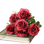 High-quality Silk Orange Rose Artificial Flowers for Wedding Decoration, Big and Realistic.