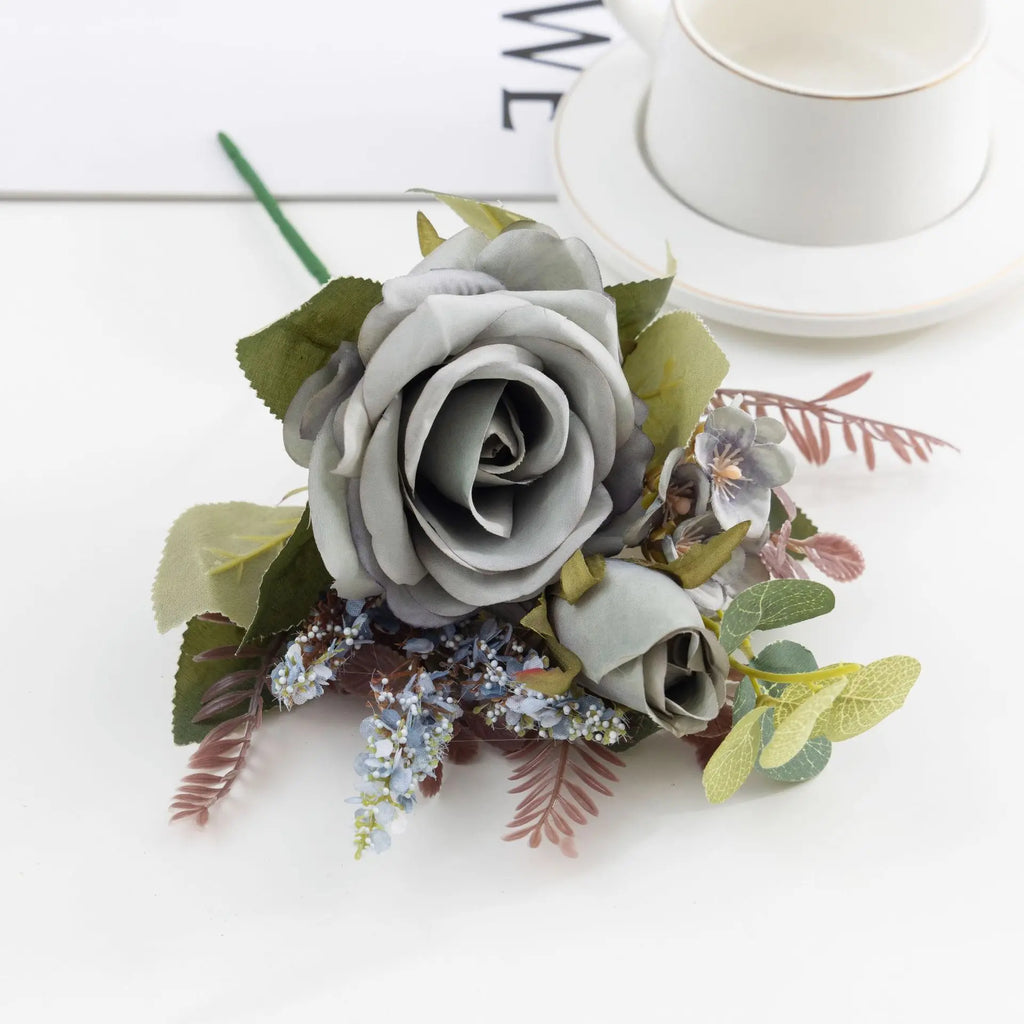 Ramo Grande de Rosas Retro de Seda — 12 Colores, Hogar, Bodas y Aniversario