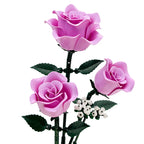 Ramo de Rosas en Bloques de Construcción — Set Romántico DIY, 12 Rosas, Decoración Hogar