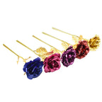 24K Eternal Rose Artificial Flowers Foil Plated Gold Rose Wedding Valentine's Day Decoration Mother's Day Gifts Fake Flower