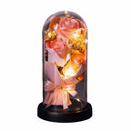Romantic Eternal Rose Light Luminous Transparent Dome LED Eternal Flower Realistic Decorative Artificial Rose Light