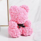 25cm Eternal Rose Bear with Gift Valentine's Day Gift Rose Embracing Bear Imitation Rose Bear Birthday Gift