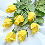 7pcs Pink Rose Artificial Flowers Real Touch Silk Flowers For Home Wedding Table Bouquet Party Decoration