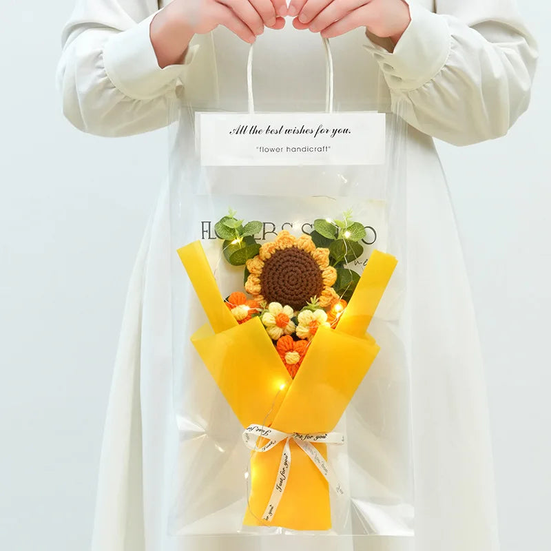 Ramo de Rosa y Girasol — 9 Colores, Regalo San Valentín y Día de las Madres