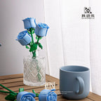 Eternal Building Rose Couple 3D Red/Pink/Blue Rose Toys Bouquet Love Home Decoration Mother's Day Valentine's Day Birthday Gift