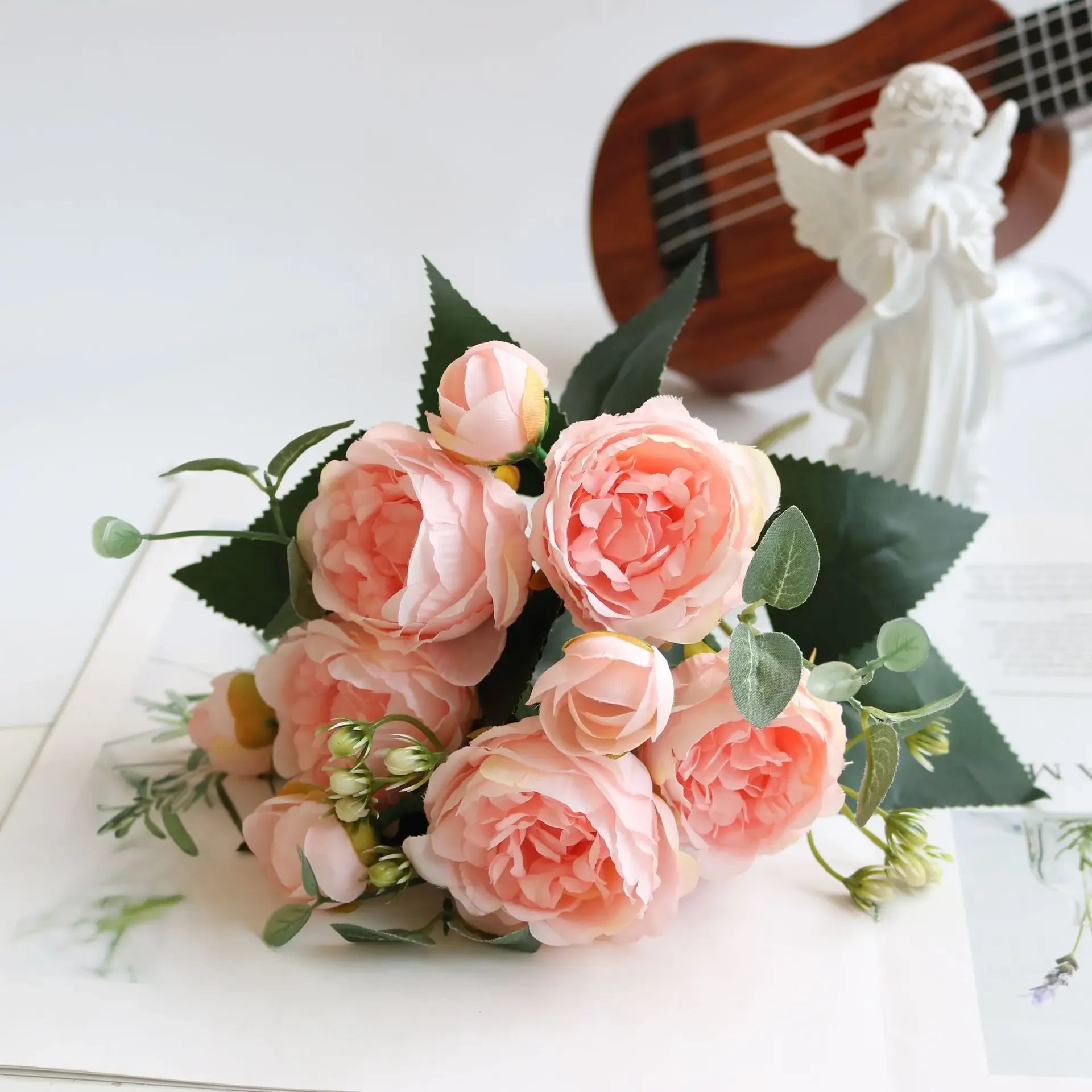 Rosas de Seda Flor Grande — Ramo Lujoso, 34 Colores, Disponible al Mayor