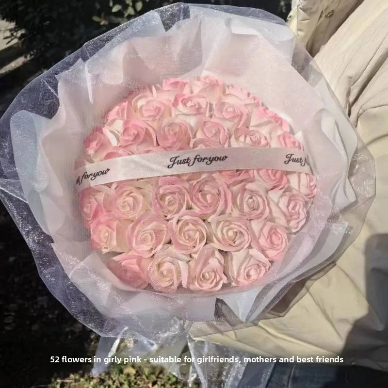 52 Soap Roses “You Are My Half” – Handmade Eternal Bouquet for Girlfriend Boyfriend | Valentine Mother’s Day Gift