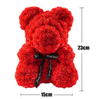 Oso de Rosas con Caja y Luz LED — Regalo Romántico, 7 Colores, San Valentín