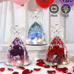LED Eternal Rose Flower Cover Anniversary Valentine Mothers Day Birthday Thanksgiving Gift Bedroom Table Decote For Boy And Girl