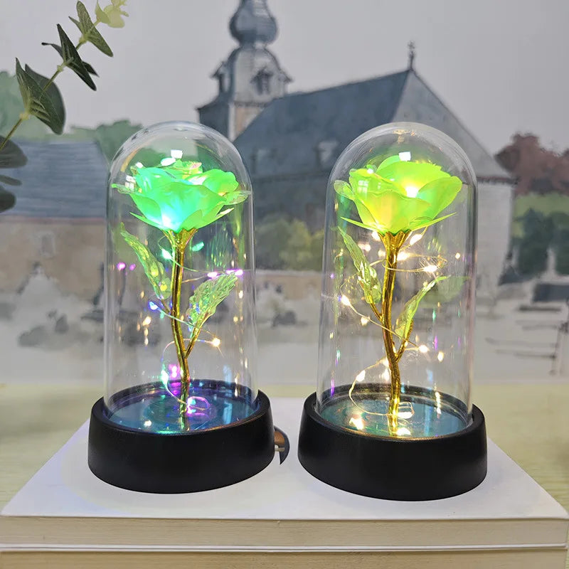 Eternal Rose Light LED Foil Flower Valentines Day Gift Wedding Party Decor  Artificial Rose Flowers Light Christmas Decoration