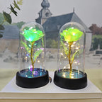 Eternal Rose Light LED Foil Flower Valentines Day Gift Wedding Party Decor  Artificial Rose Flowers Light Christmas Decoration