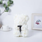25cm Eternal Rose Bear with Gift Valentine's Day Gift Rose Embracing Bear Imitation Rose Bear Birthday Gift