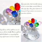 Colourful Rose Bouquet - For Anniversary, Mother's Day, Valentine's Day Crystal Rose Bouquet - Eternal Rose Decorative Gift