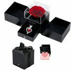 Eternal Rose Gift Box With Heart-Shaped Necklace, Perfect For Women,Mums,Birthdays,Valentine's Day & Christmas, Jewelry Gift Box