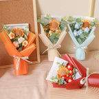 Artificial Flower Crochet Bouquet Eternal Flower Handmade Graduation Bouquet Mothers Day Birthday Gift Anniversary
