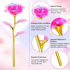 Rosas Doradas de Lámina de Oro — Ramo 8 Rosas Eternas, San Valentín y Día de las Madres