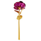 24K Eternal Rose Artificial Flowers Foil Plated Gold Rose Wedding Valentine's Day Decoration Mother's Day Gifts Fake Flower