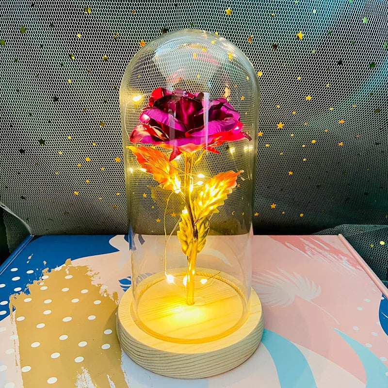 Rose Light Beautiful Realistic Looking Night Light Rose Eternal Flower Party Supplies LED Simulation Rose Flower Valentine's Day