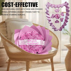 Yannew 300pcs Premade Handcrafted Silk Rose Petals for DIY Eternal Rose Flowers Bouquets with Stem Leaf Birthday Gifts for Women