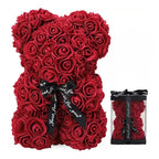 Fashion Artificial Rose Bear Gifts PE Eternal Rose Bear for Mom Mother's Day Birthday Valentine's Day Wedding Party Decoration