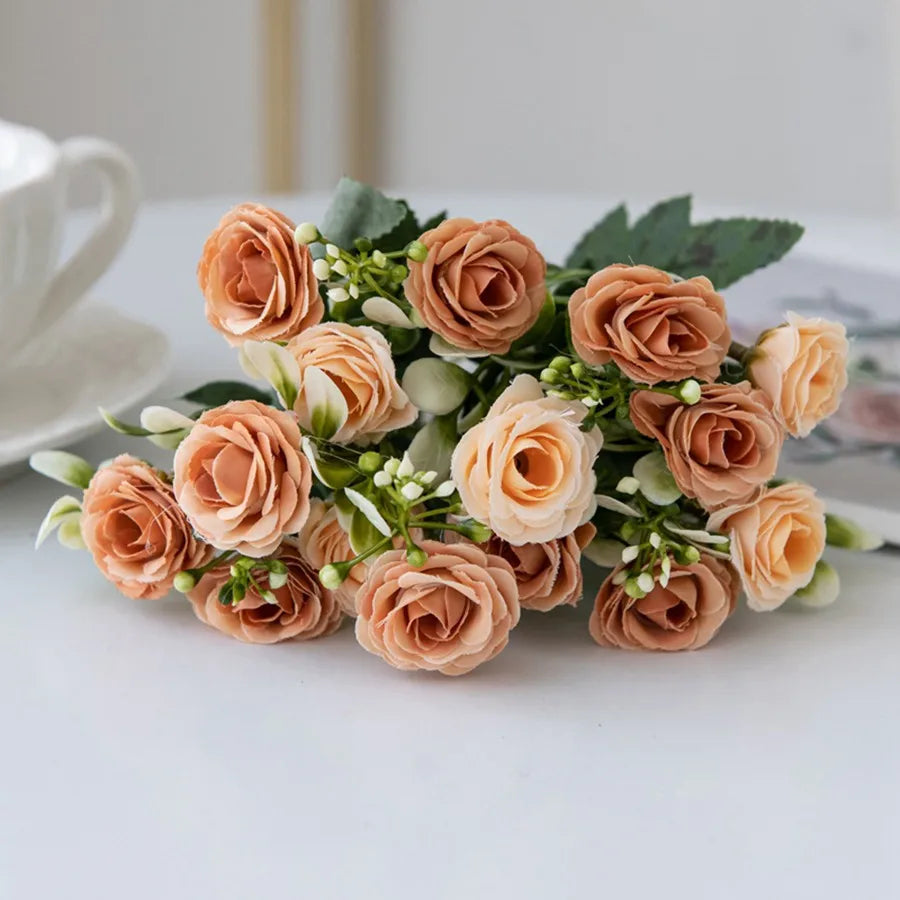 Ramo Nupcial de Rosa de Seda — Arco y Decoración DIY, 5 Colores, Boda