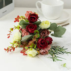 Tallos de Rosa de Seda con Hojas — Sets de 1 a 10 Unidades, 24 Colores, Novia y Centro de Mesa