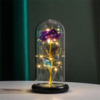 Led Galaxy Rose Eternal 24k Gold Foil Flower With String Lights & Box Artificial Flower Gift Valentine'S Day Gift For Women Girl