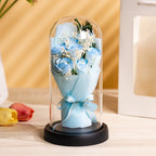 Eternal Rose LED Light Acrylic Cover Flower Valentines Day Gift Wedding Party Decor Artificial Rose Flowers Light Christmas Part