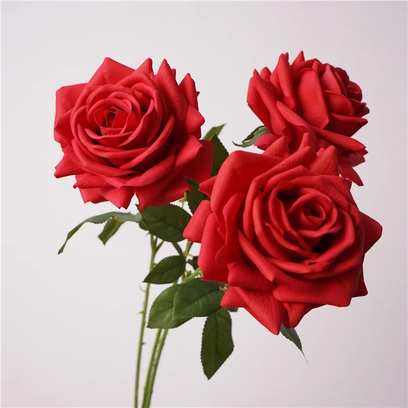 Rosa Turca Real Touch — Ramo de 4 Tallos, 9 Colores, Bodas y Hogar