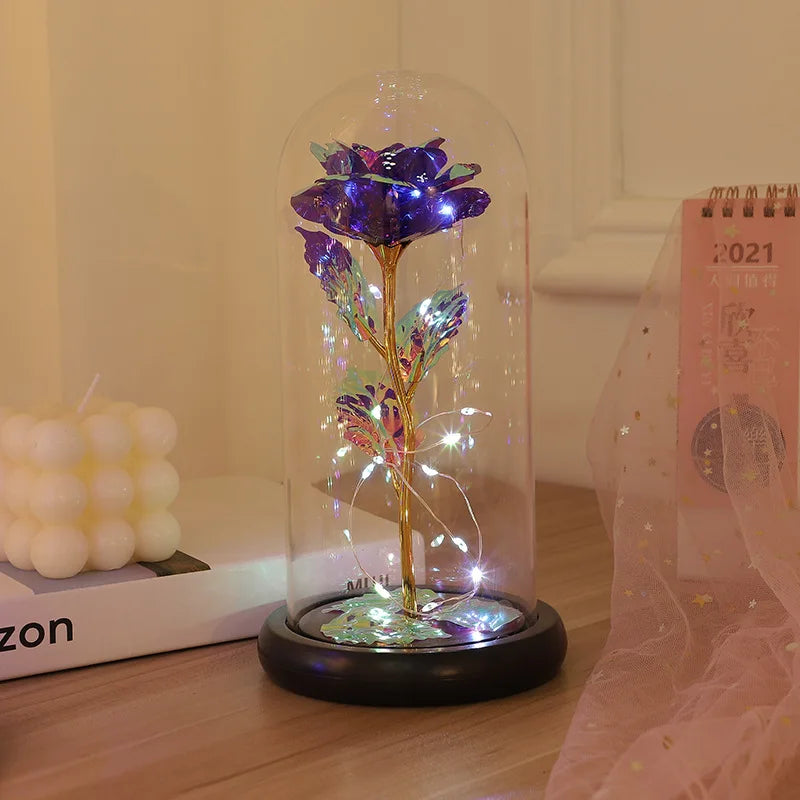 Rose Light Beautiful Realistic Looking Night Light Rose Eternal Flower Party Supplies LED Simulation Rose Flower Valentine's Day