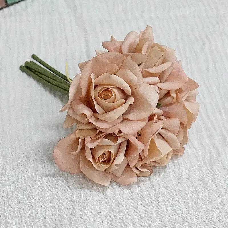 Rosas Látex con Humedad — Ramo 5 Cabezas, 10 Colores Morandi, Novia y Cumpleaños