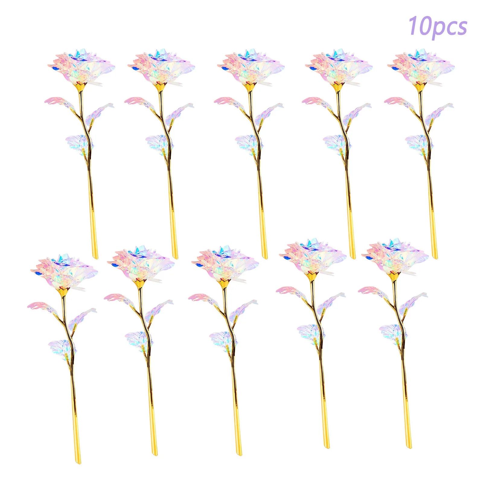 5-50pcs Eternal Rose Colorful Galaxy Artificial Flowers 24k Gold Foil Artificial Rose For Girlfriend Valentine'S Day Gifts