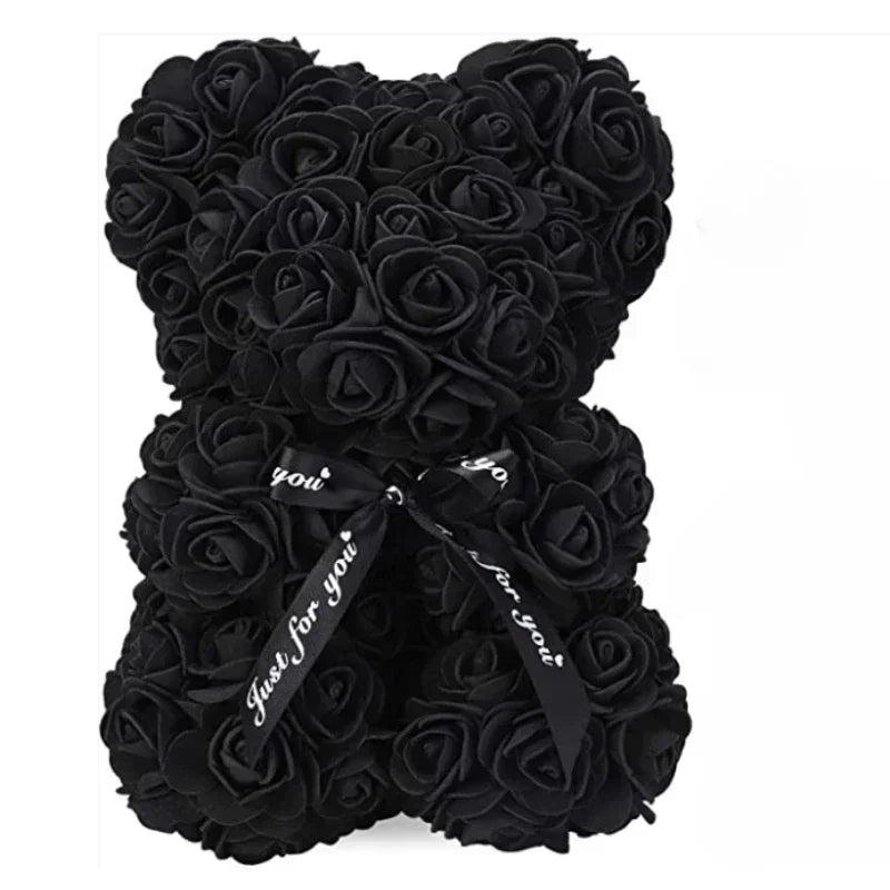Artificial Flower Eternal Rose Teddy Bear for  Birthday Anniversary Gifts & Decor Miniatures A for my Girlfriend Valentine's Day