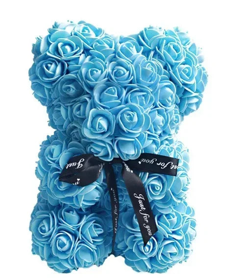 Artificial Flower Eternal Rose Teddy Bear for  Birthday Anniversary Gifts & Decor Miniatures A for my Girlfriend Valentine's Day