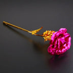 24k Gold Dipped Rose Flower Artificial Flowers Eternal Rose with Stand Forever Love In Box Birthday Valentine Day Gift for Girls