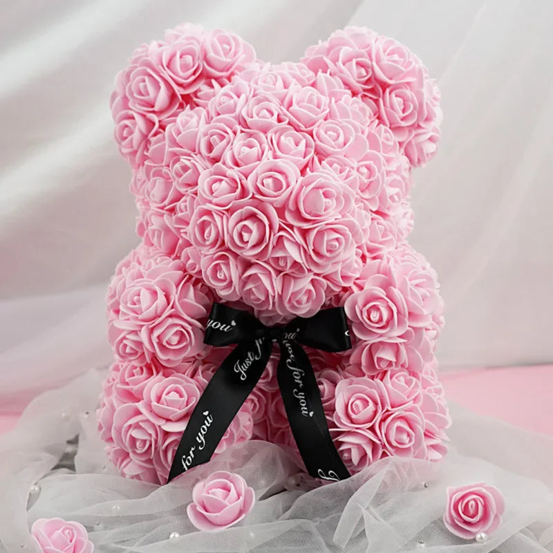 2025 New Artificial Flower Eternal Rose Teddy Bear for Mom Mother's Day Birthday Valentine's Day Anniversary Gifts & Decorations