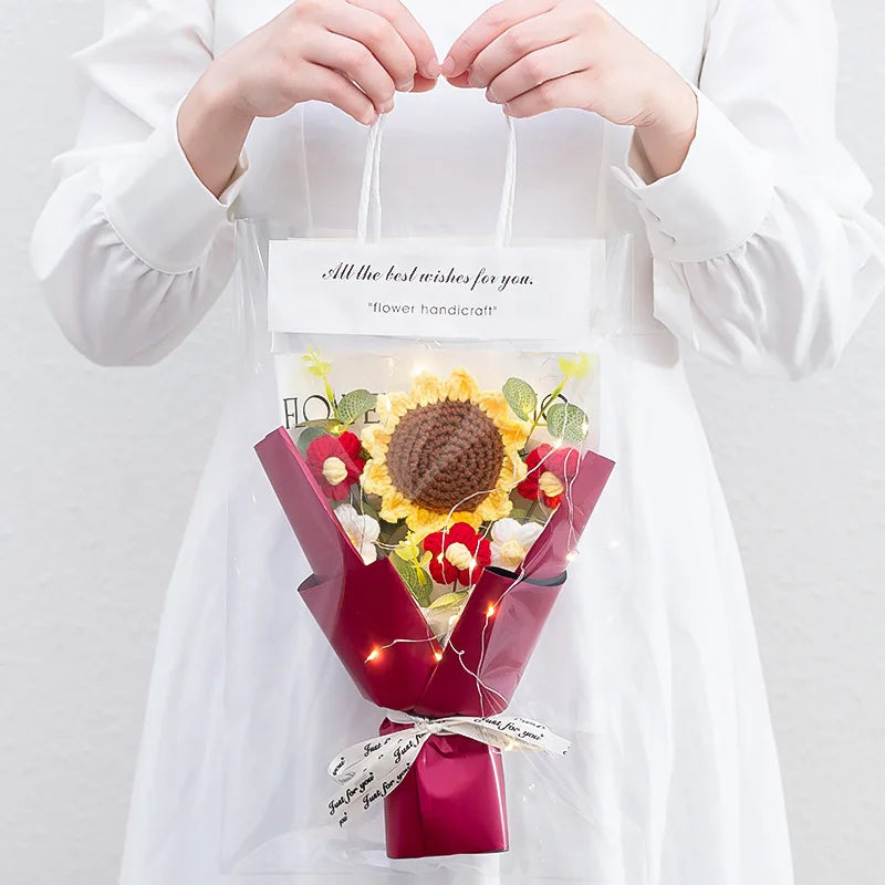 Ramo de Rosa y Girasol — 9 Colores, Regalo San Valentín y Día de las Madres
