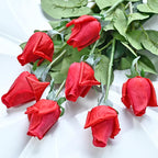 7pcs Pink Rose Artificial Flowers Real Touch Silk Flowers For Home Wedding Table Bouquet Party Decoration
