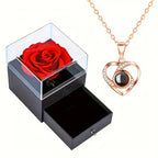 1 Set Romantic Red Roses Eternal Flower Gift Box - for Mother's Day, Valentine's, Birthdays for Wife, Lover, Daughter 