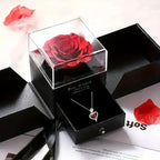 Eternal Rose Gift Box With Heart-Shaped Necklace, Perfect For Women,Mums,Birthdays,Valentine's Day & Christmas, Jewelry Gift Box