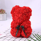 25cm Eternal Rose Bear with Gift Valentine's Day Gift Rose Embracing Bear Imitation Rose Bear Birthday Gift