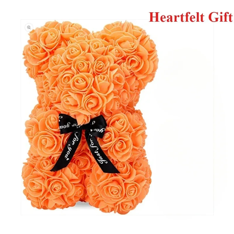 Artificial Flower Eternal Rose Teddy Bear for  Birthday Anniversary Gifts & Decor Miniatures A for my Girlfriend Valentine's Day